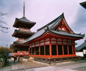 yapboz Japon Kiyomizu Tapınağı in-dera, Kyoto antik kentte, Japonya